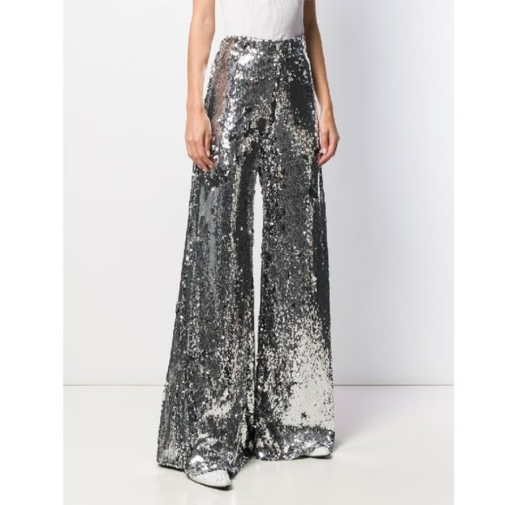 Ellery Sequin Wide Leg Trousers